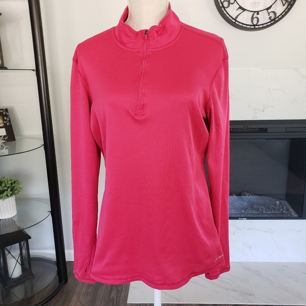 Brooks Equilibrium Long Sleeve Running 1/4 Zip Shirt Pink Womens Size Large